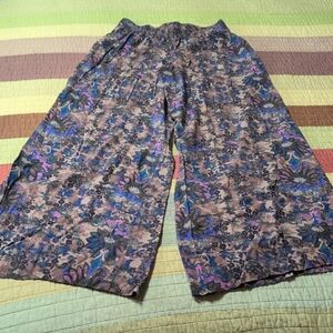 Mossimo Supply Co. Purple and Blue Floral Patterned Pants
